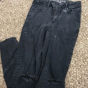 Super high-rise Black jeggings
